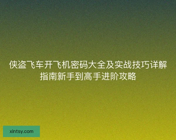 侠盗飞车开飞机密码大全及实战技巧详解指南新手到高手进阶攻略